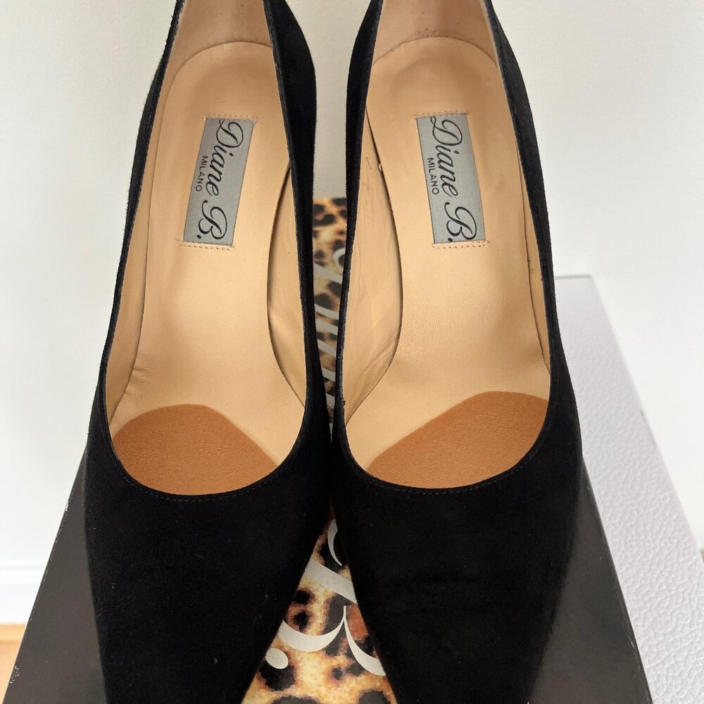 Diane B Black Suede Pixel Pumps